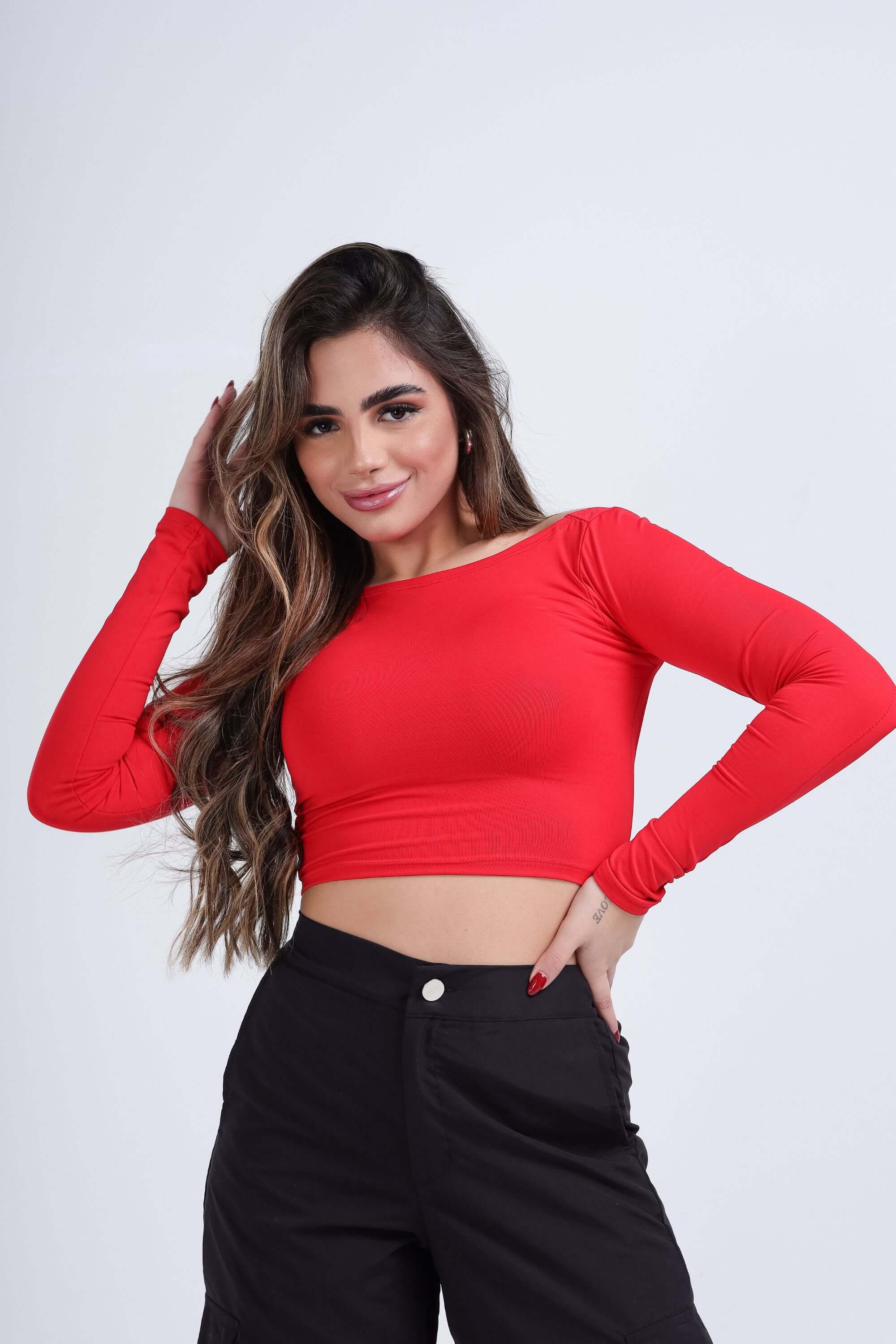 CROPPED COSTAS ABERTA MANGA LONGA