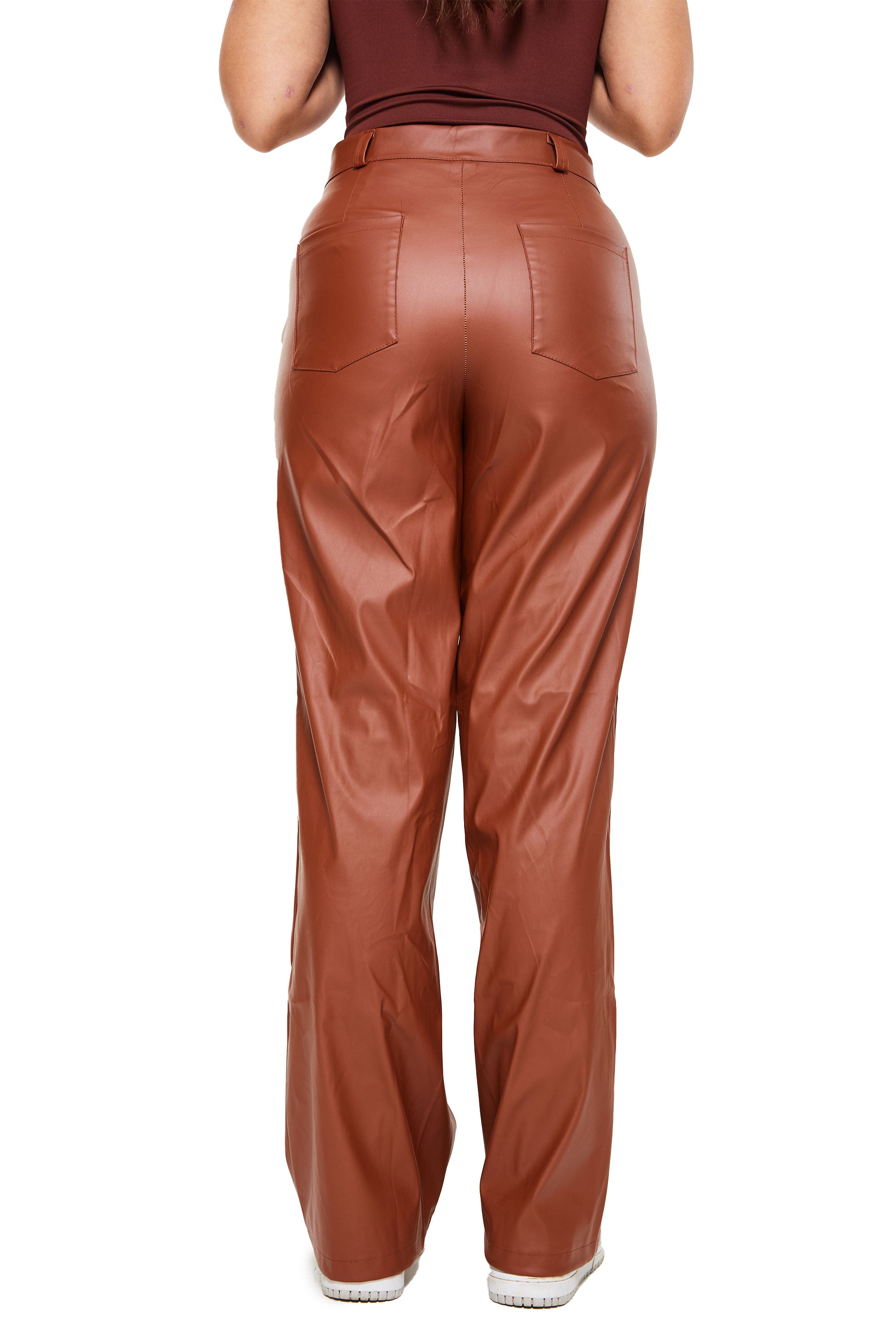 CALÇA WIDE LEG COURO