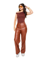 CALÇA WIDE LEG COURO