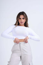 CROPPED COSTAS ABERTA MANGA LONGA