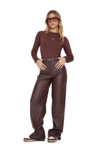 CALÇA WIDE LEG COURO