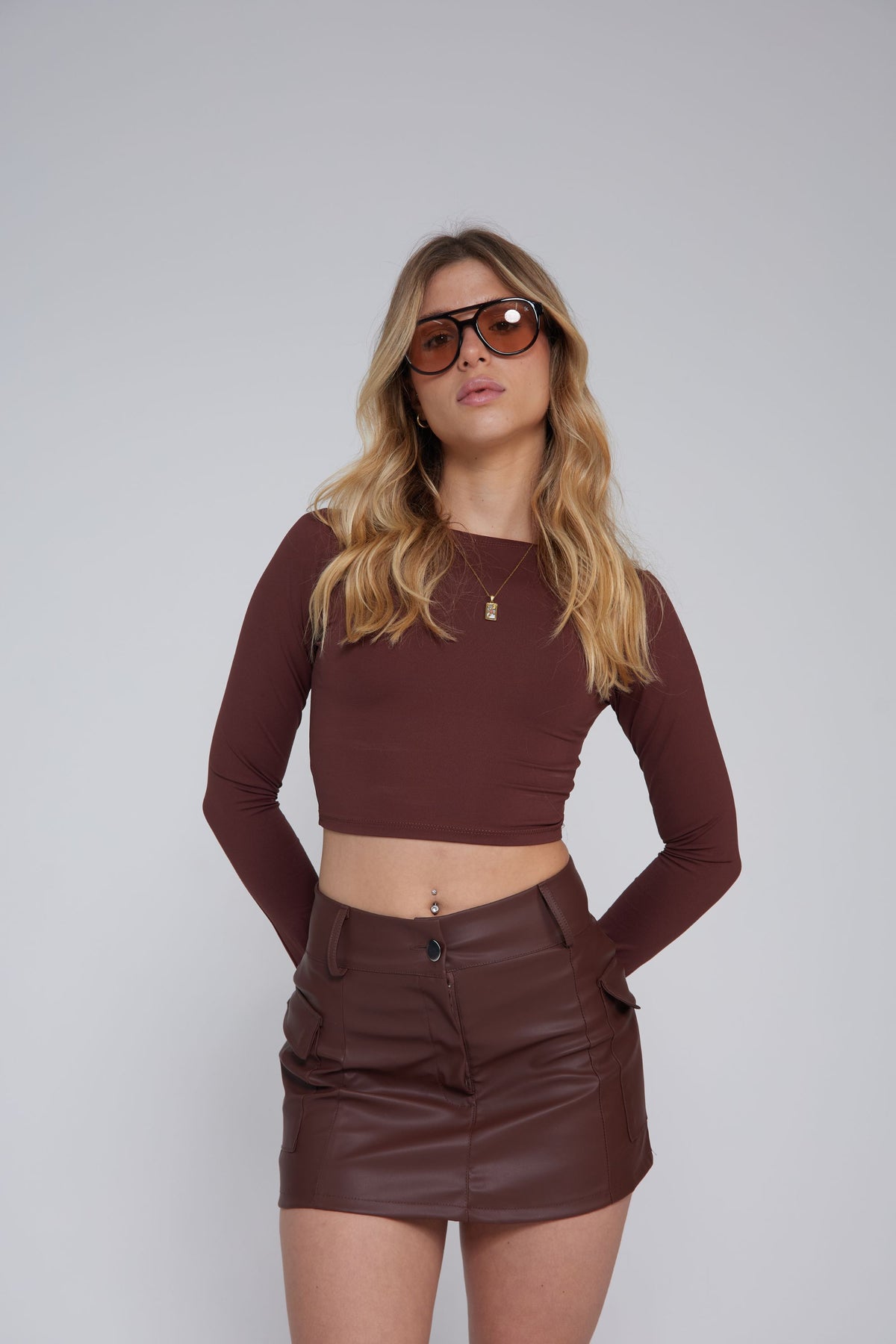 CROPPED COSTAS ABERTA MANGA LONGA